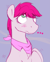 Size: 743x919 | Tagged: safe, artist:cottonsulk, oc, oc only, oc:raspberry scents, earth pony, pony, blushing, male, solo, stallion