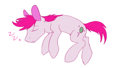 Size: 1000x565 | Tagged: safe, artist:cottonsulk, oc, oc only, oc:raspberry scents, earth pony, pony, male, nudity, sheath, simple background, sleeping, solo, stallion, white background