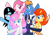 Size: 2471x1716 | Tagged: safe, artist:muhammad yunus, oc, oc:ankie z, oc:annisa trihapsari, oc:diamond shine, oc:ko ada, oc:rozyfly, oc:sunflower, alicorn, earth pony, pegasus, pony, unicorn, g4, best friends until the end of time, female, group, looking at you, male, mare, medibang paint, open mouth, open smile, simple background, smiling, smiling at you, stallion, transparent background