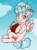 Size: 1247x1671 | Tagged: safe, artist:/d/non, cozy glow, pegasus, pony, g4, blushing, book, bow, cloud, cozybetes, cute, falling, freckles, looking at you, reading, smiling, solo, spread wings, wings