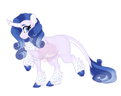 Size: 2900x2300 | Tagged: safe, artist:gigason, oc, oc only, oc:erminea, classical unicorn, pony, unicorn, cloven hooves, ear fluff, female, high res, horn, leonine tail, magical lesbian spawn, mare, multiple horns, offspring, parent:bori the reindeer, parent:rarity, simple background, solo, transparent background, unshorn fetlocks