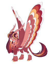 Size: 3500x4000 | Tagged: safe, artist:gigason, oc, oc only, oc:hunter, pony, colored wings, horns, male, multicolored wings, offspring, parent:the great seedling, parent:twilight sparkle, simple background, solo, transparent background, wings