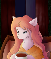 Size: 1300x1500 | Tagged: safe, artist:maravor, oc, oc only, pony, coffee, drink, female, solo