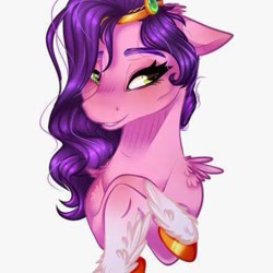 Size: 393x393 | Tagged: safe, artist:symphstudio, pipp petals, pegasus, pony, g5, adorapipp, bust, cute, portrait, simple background, solo, white background