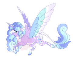 Size: 2900x2300 | Tagged: safe, artist:gigason, oc, oc only, oc:stella, alicorn, pony, alicorn oc, colored wings, female, high res, horn, mare, multicolored wings, simple background, solo, transparent background, wings