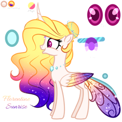 Size: 2048x2048 | Tagged: safe, artist:harmonyvitality-yt, oc, oc only, oc:florentine sunrise, alicorn, changedling, changeling, changepony, hybrid, pony, alicorn oc, ethereal mane, eyelashes, high res, horn, interspecies offspring, offspring, parent:princess celestia, parent:thorax, parents:thoralestia, simple background, solo, starry mane, transparent background, wings
