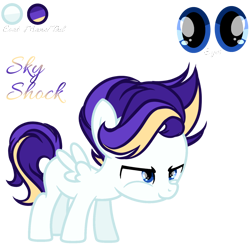 Size: 1280x1280 | Tagged: safe, artist:harmonyvitality-yt, oc, oc only, oc:sky shock, pegasus, pony, g4, base used, colt, foal, male, offspring, parent:rarity, parent:thunderlane, parents:rarilane, pegasus oc, simple background, smiling, solo, transparent background, wings