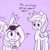 Size: 1000x1000 | Tagged: safe, artist:felicitea, apple bloom, applejack, earth pony, pony, g4, apple bloom's bow, apple sisters, applejack's hat, bow, clothes, cowboy hat, februpony, female, filly, foal, hair bow, hat, mare, purple background, shirt, siblings, simple background, sisters, sunglasses, t-shirt, text