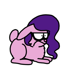 Size: 1275x1414 | Tagged: safe, artist:professorventurer, pipp petals, pony, rabbit, series:ask pippamena: bonus content, g5, animal, bunnified, female, floppy ears, frown, pipp petals is not amused, pippamena, simple background, solo, species swap, unamused, white background