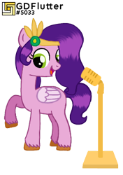 Size: 268x381 | Tagged: safe, alternate version, artist:thread8, pipp petals, pegasus, pony, g4, g5, g5 to g4, generation leap, microphone, microphone stand, simple background, transparent background