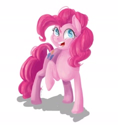 Size: 2048x2171 | Tagged: safe, artist:kiwi-bandit, pinkie pie, earth pony, pony, g4, female, high res, simple background, solo, white background