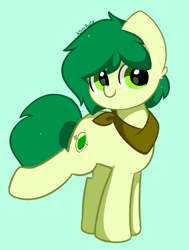 Size: 2550x3368 | Tagged: safe, artist:kittyrosie, oc, oc only, earth pony, pony, cute, earth pony oc, green background, high res, ocbetes, open mouth, simple background, solo