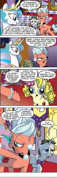 Size: 289x907 | Tagged: safe, idw, official comic, chance, floribunda, honey sweet, princess celestia, alicorn, pony, unicorn, g4, micro-series #8, my little pony micro-series, spoiler:comic, bowtie, bracelet, chubby, curly hair, derp, exasperated, female, filly, foal, frown, gem, honey boo boo, jewelry, male, mare, open mouth, open smile, pearl bracelet, plump, pointing, reference, smiling, snobbish, stallion