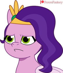 Size: 3140x3640 | Tagged: safe, artist:frownfactory, edit, edited screencap, screencap, vector edit, pipp petals, pegasus, pony, g5, my little pony: tell your tale, female, frown, high res, jewelry, mare, pipp petals is not amused, simple background, solo, tiara, transparent background, unamused, vector, wings