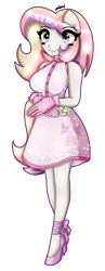 Size: 1382x3578 | Tagged: safe, artist:dazzlingmimi, dainty dove (g2), anthro, g2, clothes, dress, female, simple background, solo, transparent background