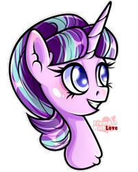 Size: 1839x2289 | Tagged: safe, artist:loverashley, starlight glimmer, pony, unicorn, g4, bust, female, s5 starlight, simple background, smiling, solo, transparent background