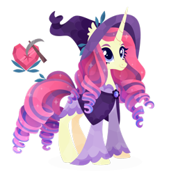 Size: 1920x1976 | Tagged: safe, artist:kabuvee, oc, pony, unicorn, female, hat, mare, simple background, solo, transparent background, witch hat