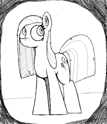 Size: 910x1054 | Tagged: safe, artist:pizzahutjapan, pinkie pie, earth pony, pony, g4, female, mare, monochrome, ms paint, pinkamena diane pie, simple background, solo