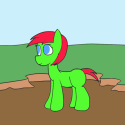 Size: 560x560 | Tagged: safe, artist:amateur-draw, oc, oc only, earth pony, pony, animated, asphyxiation, drowning, female, mare, mud, mud pony, muddy, quicksand, sinking, solo