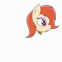Size: 560x560 | Tagged: safe, artist:amateur-draw, oc, oc only, oc:phosphor flame, earth pony, pony, animated, female, gif, mare, simple background, solo, turned head, white background
