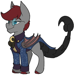 Size: 1108x1136 | Tagged: safe, artist:brainiac, oc, oc:doctor scorp, bat pony, pony, fallout equestria:all things unequal (pathfinder), male, simple background, solo, stallion, transparent background