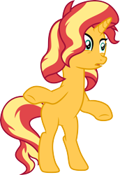 Size: 3000x4353 | Tagged: safe, artist:cloudy glow, sunset shimmer, pony, unicorn, equestria girls, equestria girls specials, g4, my little pony equestria girls: better together, my little pony equestria girls: forgotten friendship, bipedal, female, in the human world for too long, mare, simple background, solo, transparent background, vector