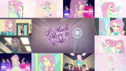 Size: 1280x721 | Tagged: safe, editor:quoterific, angel bunny, fluttershy, sunset shimmer, bird, human, equestria girls, g4, my little pony equestria girls: better together, so much more to me, clothes, cute, dress, lovebird, shoes, shyabetes, singing