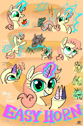 Size: 3000x4523 | Tagged: safe, artist:ja0822ck, oc, oc only, alicorn, bicorn, earth pony, pony, unicorn, apple, artificial wings, augmented, commercial, eating, female, food, herbivore, horn, magic, magic wings, mare, multiple horns, spell, wings
