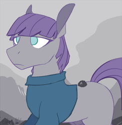 Size: 580x594 | Tagged: safe, artist:cottonsulk, boulder (g4), maud pie, earth pony, pony, g4, male, maulder berry, missing cutie mark, nudity, rule 63, sheath, solo, stallion