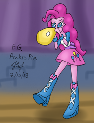 Size: 708x920 | Tagged: safe, artist:jobeeseverafter, artist:jobeevrai, pinkie pie, human, equestria girls, g4, balloon, blowing up balloons, clothes, female, inflating, skirt, solo