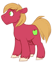 Size: 400x481 | Tagged: safe, artist:cottonsulk, big macintosh, earth pony, pony, g4, male, nudity, sheath, simple background, solo, stallion, unshorn fetlocks, white background