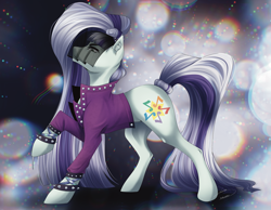 Size: 4500x3500 | Tagged: safe, artist:lunciakkk, coloratura, earth pony, pony, g4, clothes, countess coloratura, female, jacket, lights, mare, solo, veil