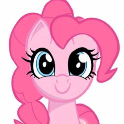 Size: 600x600 | Tagged: safe, artist:marshmallowhors, pinkie pie, earth pony, pony, g4, animated, cute, diapinkes, female, huff, mare, pinkamena diane pie, pinkie being pinkie, simple background, solo, white background