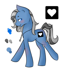 Size: 1280x1327 | Tagged: safe, artist:sinclair2013, oc, oc only, oc:moddy, earth pony, pony, blushing, female, heart, jewelry, mare, necklace, simple background, solo, transparent background