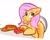 Size: 1144x904 | Tagged: safe, artist:zutcha, fluttershy, pegasus, pony, g4, colored sketch, eating, female, food, french fries, herbivore, looking at you, mare, mcdonald's, simple background, sketch, solo, visor cap, white background