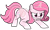 Size: 510x305 | Tagged: safe, artist:muhammad yunus, oc, oc only, oc:annisa trihapsari, alicorn, earth pony, pony, angry, earth pony oc, female, heart, heart eyes, heart mark, magic, mare, pink body, pink eyes, pink mane, redesign, simple background, solo, transparent background, wingding eyes