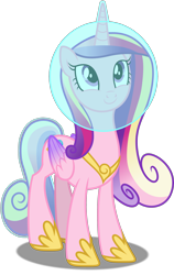Size: 3162x5007 | Tagged: safe, artist:dashiesparkle edit, artist:steamanddieselman, edit, princess cadance, alicorn, pony, g4, cute, cutedance, female, folded wings, helmet, high res, hoof shoes, jewelry, mare, missing accessory, simple background, solo, space helmet, tail helmet, transparent background, vector, wings