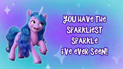 Size: 1200x675 | Tagged: safe, edit, izzy moonbow, pony, unicorn, g5, female, holiday, mare, solo, text, valentine, valentine's day