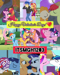 Size: 2458x3072 | Tagged: safe, edit, edited screencap, editor:itsmgh1203, screencap, applejack, big macintosh, bright mac, flash sentry, fluttershy, hitch trailblazer, night light, pear butter, pinkie pie, princess cadance, rainbow dash, rarity, shining armor, sugar belle, sunny starscout, sunset shimmer, twilight sparkle, twilight velvet, alicorn, earth pony, human, pegasus, pony, unicorn, a canterlot wedding, a trivial pursuit, do it for the ponygram!, equestria girls, g4, g5, made in manehattan, may the best pet win, my little pony equestria girls: better together, my little pony: tell your tale, once upon a zeppelin, pony partay, season 2, season 5, season 7, season 9, the big mac question, the perfect pear, spoiler:g5, spoiler:my little pony: tell your tale, spoiler:tyts01e25, ^^, apple, apple tree, applejack's hat, barrel, bell, boop, camera, clothes, cowboy hat, cute, cutie mark on clothes, diapinkes, eyes closed, female, floppy ears, flying, geode of empathy, grin, hat, high res, holiday, hug, intertwined trees, jewelry, kiss on the lips, kissing, leather, leather vest, lesbian, magical geodes, male, mane six, mane stripe sunny, mare, mare in the moon, moon, necklace, night, noseboop, one eye closed, pear tree, ship:brightbutter, ship:flashimmer, ship:flutterdash, ship:nightvelvet, ship:rarijack, ship:shiningcadance, ship:starblazer, ship:sugarmac, ship:twinkie, shipping, smiling, spread wings, stallion, straight, sunglasses, text, tree, twilight sparkle (alicorn), valentine, valentine's day, vest, wings, wink