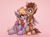 Size: 1916x1417 | Tagged: safe, artist:zeepheru_pone, derpy hooves, doctor whooves, time turner, earth pony, pegasus, pony, g4, cheek fluff, clothes, cuddling, cute, derpabetes, duo, ear fluff, feather, female, fourth doctor's scarf, heart, looking at each other, looking at someone, male, mare, scarf, shared clothing, shared scarf, ship:doctorderpy, shipping, sitting, smiling, stallion, straight, striped scarf, wings
