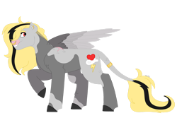 Size: 1280x854 | Tagged: safe, artist:itstechtock, oc, oc:thunder storm, pegasus, pony, female, mare, missing wing, nose piercing, nose ring, piercing, simple background, solo, transparent background