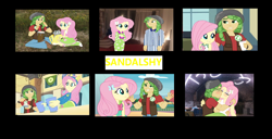 Size: 2648x1356 | Tagged: safe, artist:yungstuff, fluttershy, sandalwood, human, equestria girls, g4, collage, female, holiday, male, sandalshy, shipping, straight, valentine's day