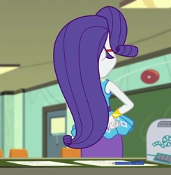 Size: 1060x1080 | Tagged: safe, edit, edited screencap, screencap, rarity, human, equestria girls, g4, happily ever after party, happily ever after party: rarity, my little pony equestria girls: better together, clothes, cropped, dress, hand on hip, rarity peplum dress, sleeveless, sleeveless dress