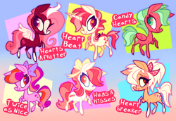 Size: 4000x2749 | Tagged: safe, artist:janegumball, oc, oc only, earth pony, pegasus, pony, unicorn, adoptable, gradient background