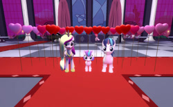 Size: 1024x640 | Tagged: safe, artist:sonic5421, princess cadance, princess flurry heart, shining armor, alicorn, pony, g4, 3d, alicornified, gmod, hearts and hooves day, holiday, prince shining armor, race swap, valentine's day