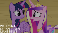 Size: 1920x1080 | Tagged: safe, edit, edited screencap, editor:quoterific, screencap, princess cadance, twilight sparkle, alicorn, pony, g4, my little pony: friendship is magic, once upon a zeppelin, twilight sparkle (alicorn)