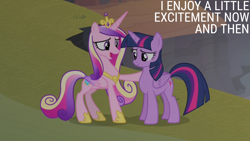 Size: 1920x1080 | Tagged: safe, edit, edited screencap, editor:quoterific, screencap, princess cadance, twilight sparkle, alicorn, pony, g4, my little pony: friendship is magic, three's a crowd, twilight sparkle (alicorn)