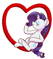 Size: 739x823 | Tagged: safe, artist:cartoonsbest, rarity, pony, unicorn, g4, eyes closed, female, heart, holiday, simple background, smiling, solo, transparent background, valentine's day