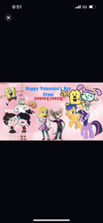 Size: 1170x2532 | Tagged: safe, flash sentry, twilight sparkle, alicorn, pegasus, pony, g4, female, hanazuki, hanazuki: full of treasures, holiday, male, sandy cheeks, ship:flashlight, shipping, spongebob squarepants, straight, twilight sparkle (alicorn), valentine's day, wow! wow! wubbzy!