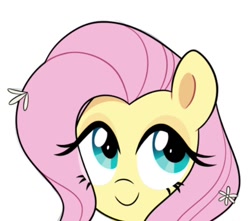 Size: 562x496 | Tagged: safe, artist:darkynez, fluttershy, pony, g4, flower, flower in hair, simple background, smiling, solo, white background